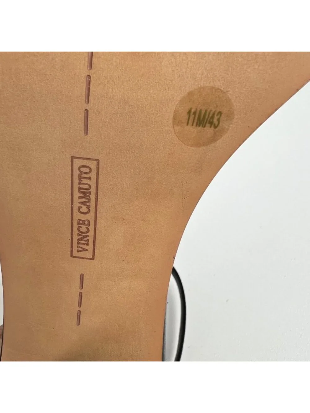 Vince Camuto Womens Margry Block Heel Sandal Black Leather Ankle Strap size 11